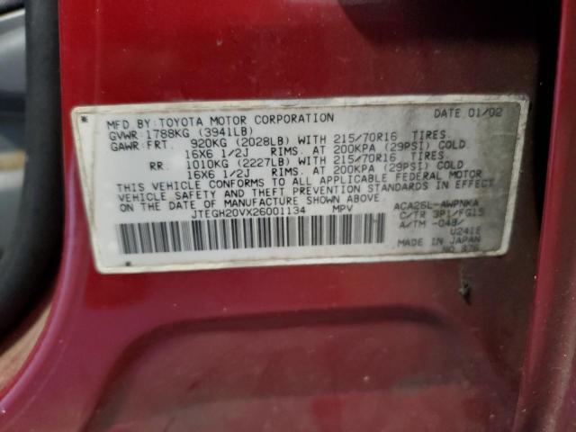 Photo 12 VIN: JTEGH20VX26001134 - TOYOTA RAV4 