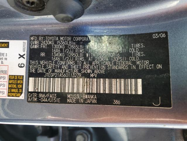 Photo 12 VIN: JTEGP21A560113279 - TOYOTA HIGHLANDER 