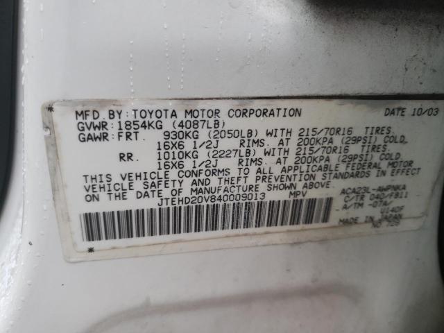 Photo 12 VIN: JTEHD20V840009013 - TOYOTA RAV4 