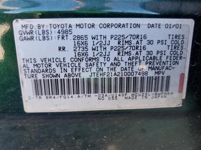 Photo 12 VIN: JTEHF21A210007498 - TOYOTA HIGHLANDER 