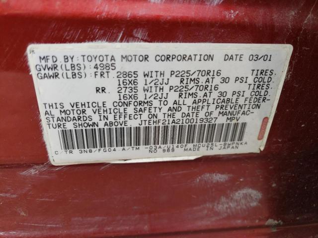 Photo 11 VIN: JTEHF21A210019327 - TOYOTA HIGHLANDER 