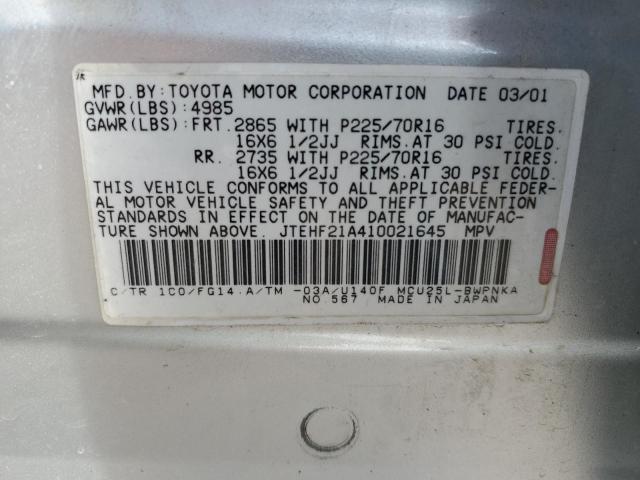 Photo 12 VIN: JTEHF21A410021645 - TOYOTA HIGHLANDER 