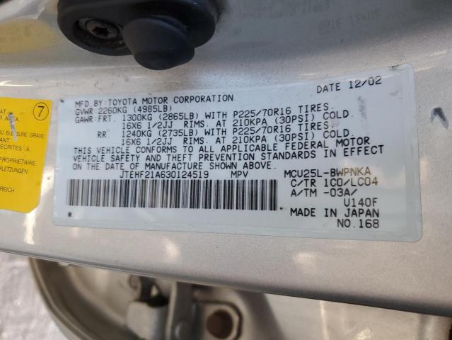 Photo 12 VIN: JTEHF21A630124519 - TOYOTA HIGHLANDER 