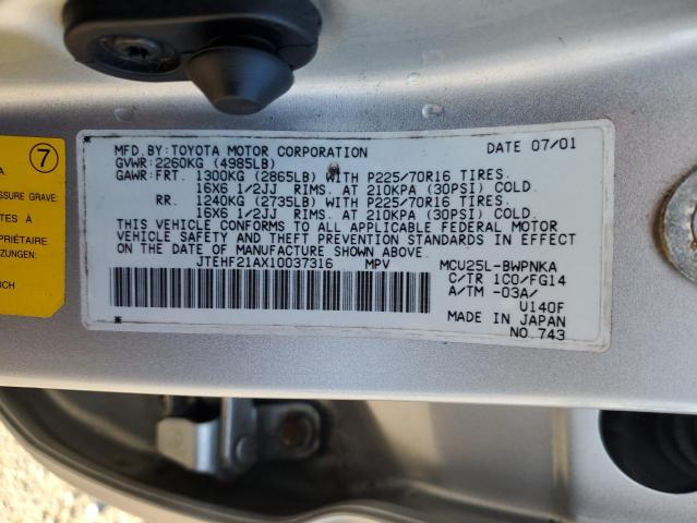 Photo 12 VIN: JTEHF21AX10037316 - TOYOTA HIGHLANDER 