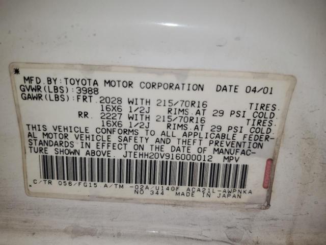 Photo 12 VIN: JTEHH20V916000012 - TOYOTA RAV4 