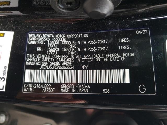 Photo 12 VIN: JTENU5JR3N6063534 - TOYOTA 4RUNNER 