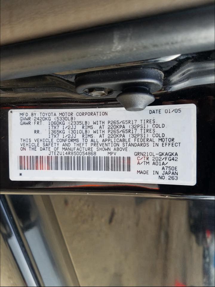 Photo 9 VIN: JTEZU14R850054868 - TOYOTA 4RUNNER SR 