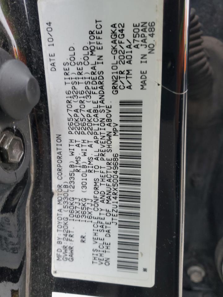 Photo 12 VIN: JTEZU14RX50049686 - TOYOTA 4RUNNER 