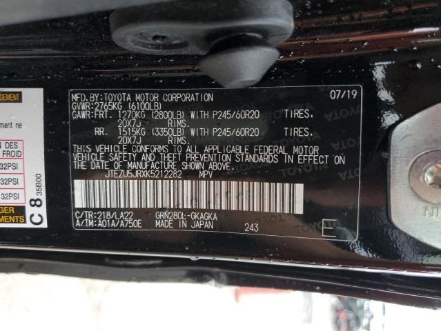 Photo 9 VIN: JTEZU5JRXK5212282 - TOYOTA 4RUNNER SR 