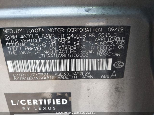 Photo 8 VIN: JTHAA1D28L5102008 - LEXUS IS 300 