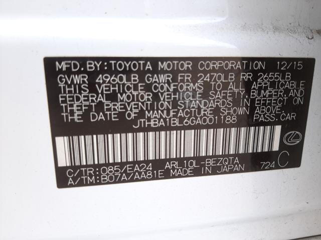 Photo 9 VIN: JTHBA1BL6GA001188 - LEXUS GS 200T BA 