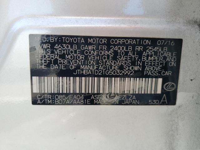 Photo 11 VIN: JTHBA1D21G5032992 - LEXUS IS 200T 