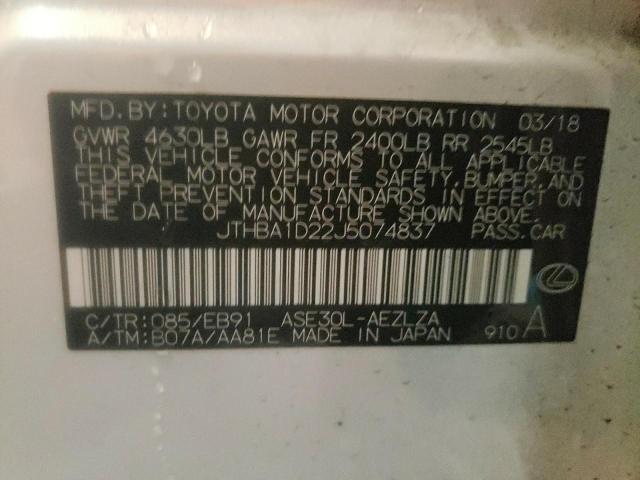 Photo 11 VIN: JTHBA1D22J5074837 - LEXUS IS 300 