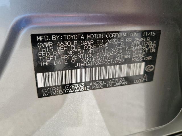 Photo 11 VIN: JTHBA1D24G5013739 - LEXUS IS 200T 