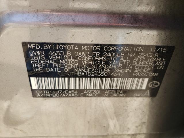 Photo 9 VIN: JTHBA1D24G5014647 - LEXUS IS 200 