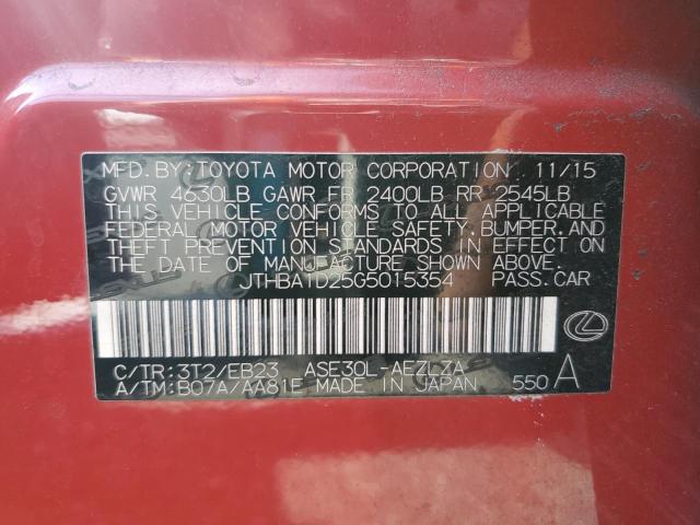 Photo 11 VIN: JTHBA1D25G5015354 - LEXUS IS 200T 