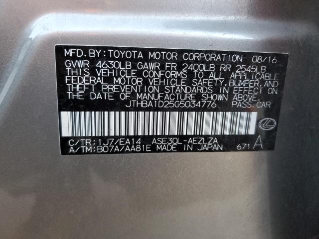 Photo 11 VIN: JTHBA1D25G5034776 - LEXUS IS 200T 