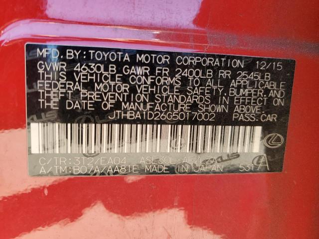 Photo 11 VIN: JTHBA1D26G5017002 - LEXUS IS 