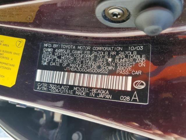 Photo 11 VIN: JTHBA30G045009552 - LEXUS ES330 