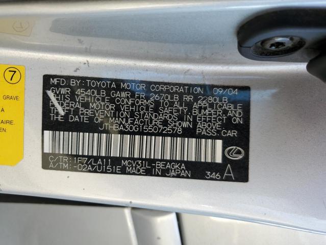 Photo 12 VIN: JTHBA30G155072578 - LEXUS ES330 