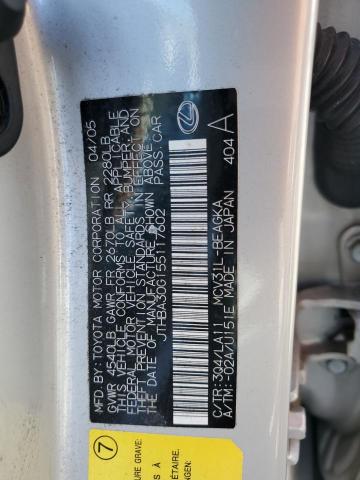 Photo 11 VIN: JTHBA30G155117602 - LEXUS ES 330 