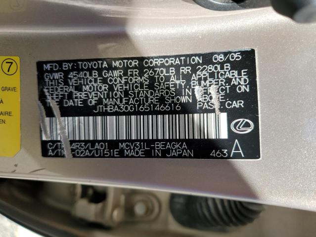 Photo 12 VIN: JTHBA30G165146616 - LEXUS ES 330 