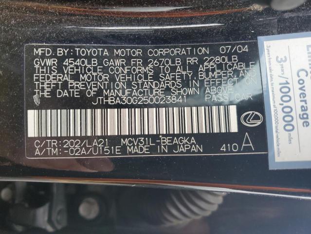 Photo 11 VIN: JTHBA30G250023841 - LEXUS ES 330 