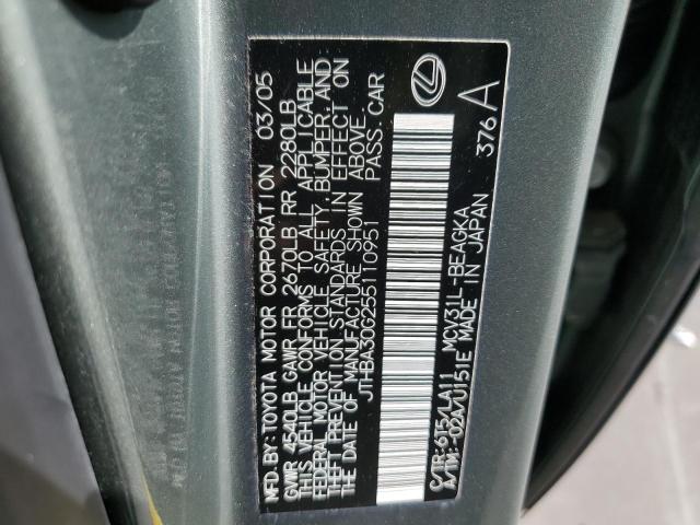 Photo 11 VIN: JTHBA30G255110951 - LEXUS ES330 