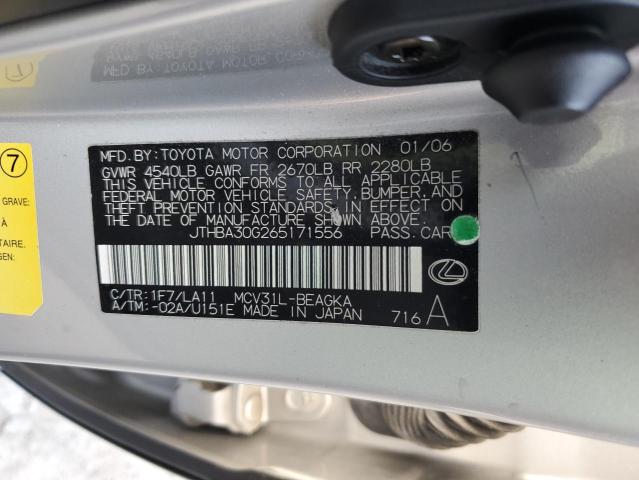 Photo 11 VIN: JTHBA30G265171556 - LEXUS ES 330 