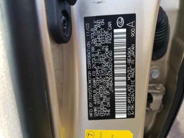 Photo 11 VIN: JTHBA30G340010160 - LEXUS ES330 