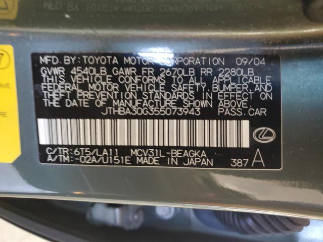 Photo 11 VIN: JTHBA30G355073943 - LEXUS ES330 