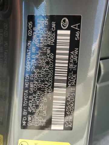 Photo 11 VIN: JTHBA30G355107749 - LEXUS ES330 