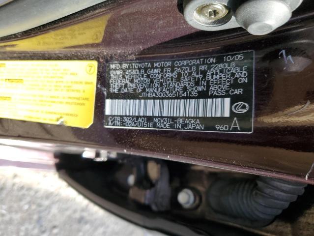 Photo 11 VIN: JTHBA30G365154135 - LEXUS ES330 