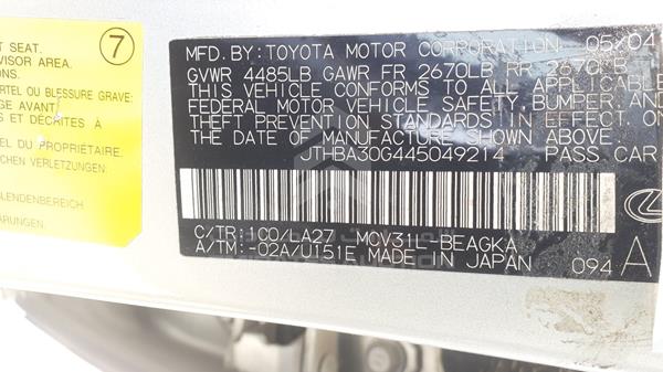 Photo 1 VIN: JTHBA30G445049214 - LEXUS ES 330 