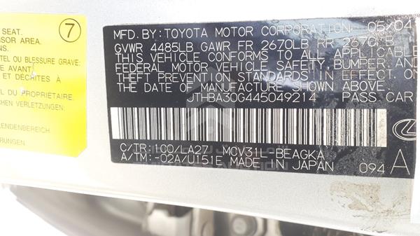 Photo 2 VIN: JTHBA30G445049214 - LEXUS ES 330 