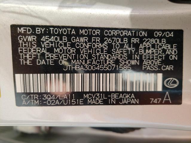 Photo 11 VIN: JTHBA30G455071585 - LEXUS ES 330 