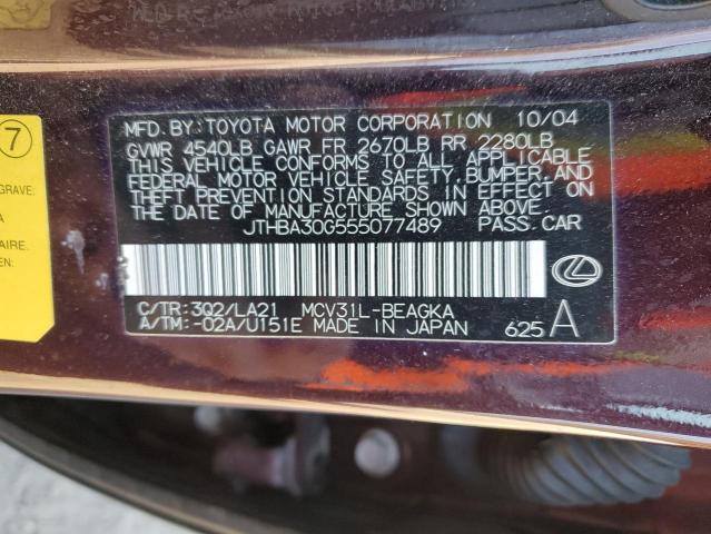 Photo 11 VIN: JTHBA30G555077489 - LEXUS ES330 