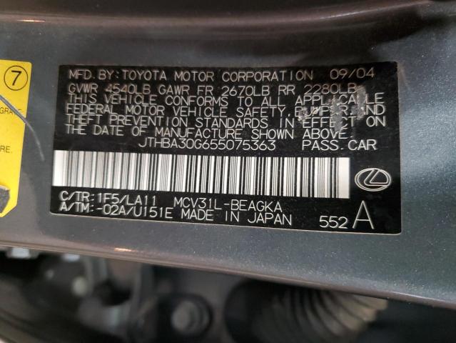 Photo 11 VIN: JTHBA30G655075363 - LEXUS ES 330 