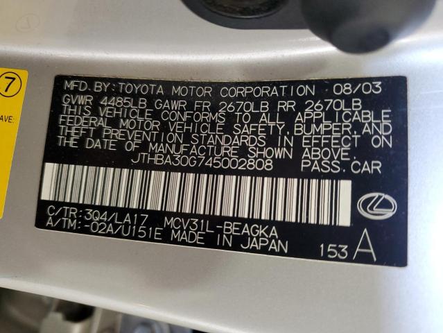 Photo 11 VIN: JTHBA30G745002808 - LEXUS ES 330 