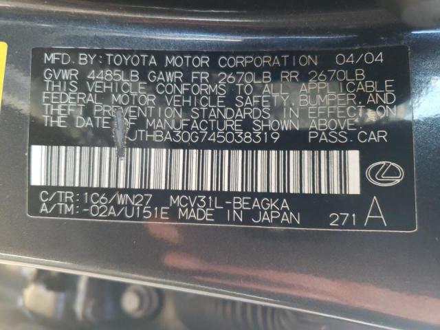 Photo 9 VIN: JTHBA30G745038319 - LEXUS ES 330 