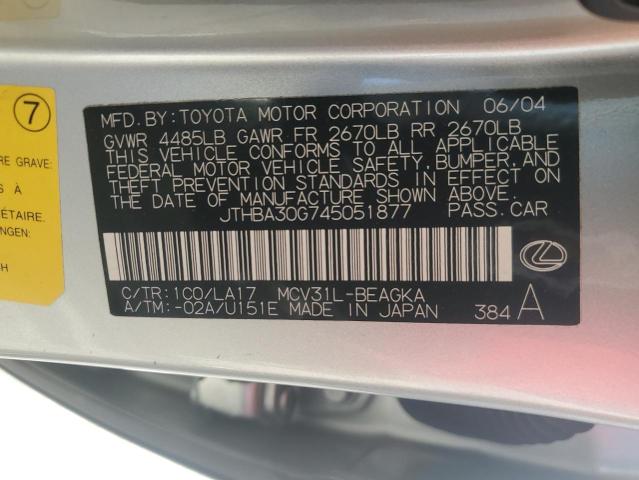 Photo 11 VIN: JTHBA30G745051877 - LEXUS ES330 