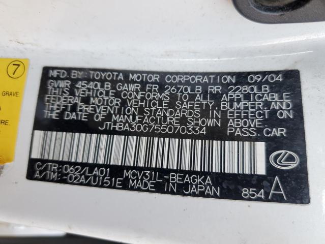 Photo 11 VIN: JTHBA30G755070334 - LEXUS ES330 