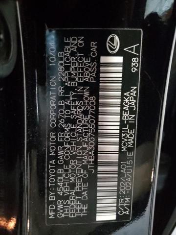 Photo 11 VIN: JTHBA30G755077008 - LEXUS ES330 