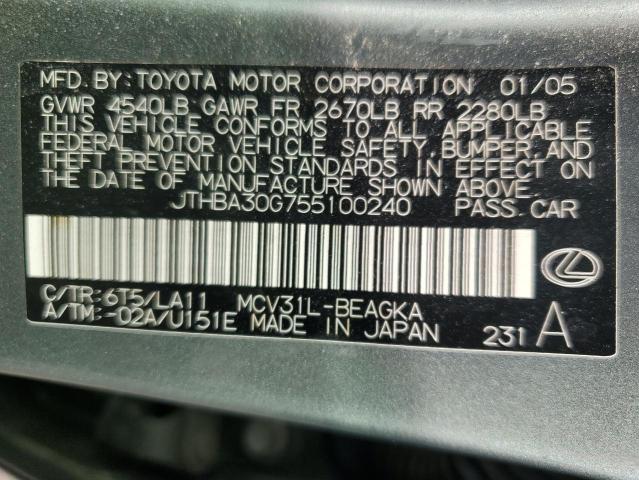 Photo 11 VIN: JTHBA30G755100240 - LEXUS ES 330 