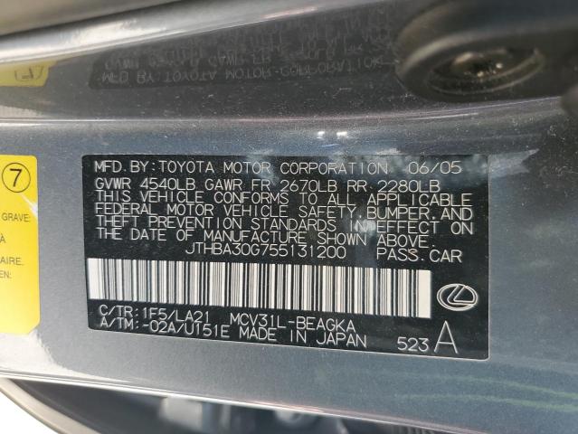 Photo 11 VIN: JTHBA30G755131200 - LEXUS ES 330 