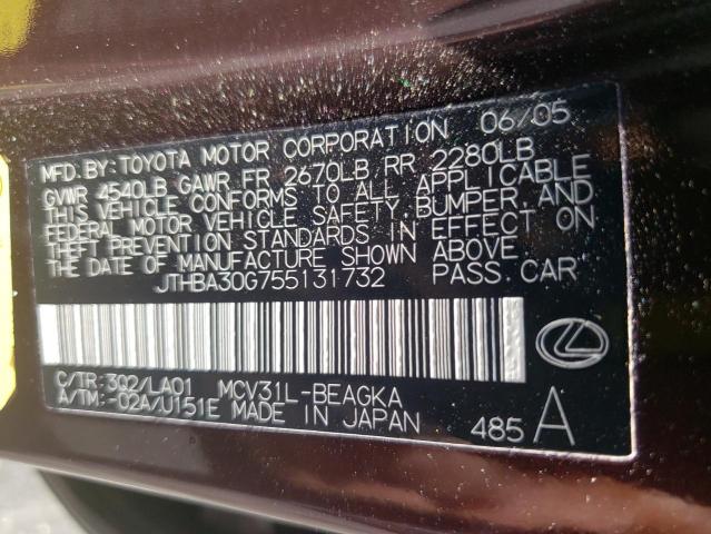 Photo 11 VIN: JTHBA30G755131732 - LEXUS ES 330 