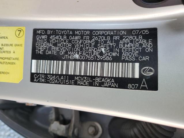 Photo 11 VIN: JTHBA30G755139586 - LEXUS ES 330 