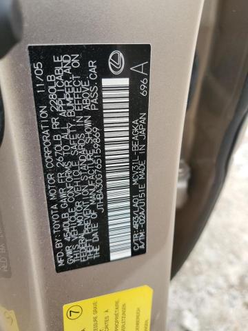 Photo 11 VIN: JTHBA30G765159869 - LEXUS ES330 