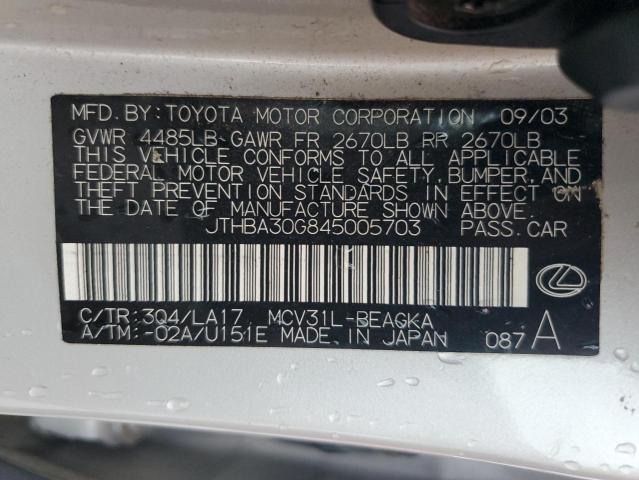 Photo 11 VIN: JTHBA30G845005703 - LEXUS ES 330 