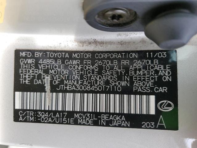 Photo 11 VIN: JTHBA30G845017110 - LEXUS ES 330 